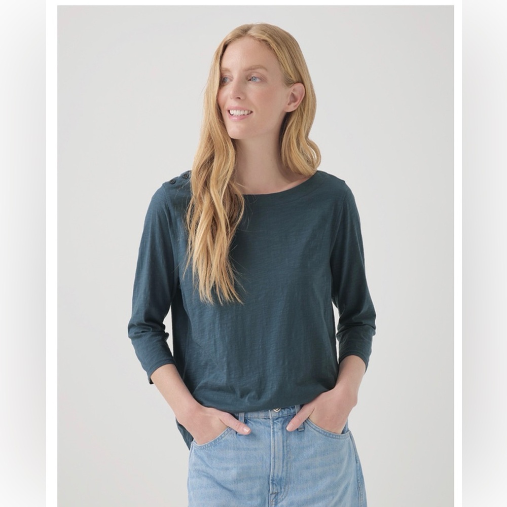 Women's Ore Relaxed Slub Boatneck Button Top M